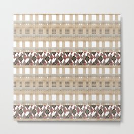 Boho . Beige woven textiles . Metal Print | Weaving, Graphicdesign, Burlap, Colorful, Striped, Brown, Stripes, Pattern, Digital, Abstract 
