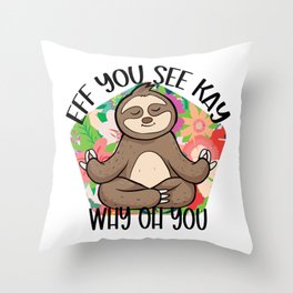 Mellow Sloth Throw Pillow