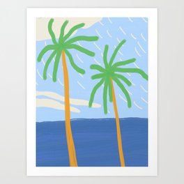 Palm beach holiday illustration Art Print