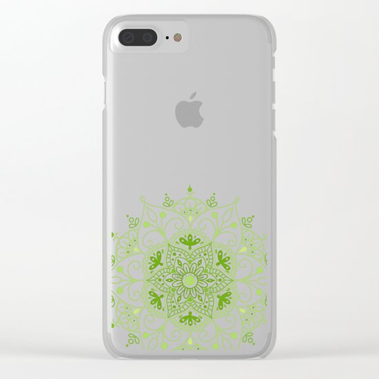 Mandala_Green Clear iPhone Case