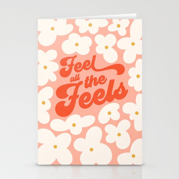 Retro Floral 'Feel all the Feels' - Peachy Stationery Cards