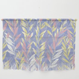 Pastel yellow and Red Leaves Wall Hanging