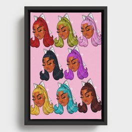 Bow Hairstyle Framed Canvas