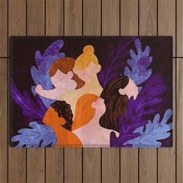 Together Strong - Abstract Female Figures Outdoor Rug