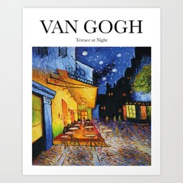 Van Gogh - Terrace at night Art Print
