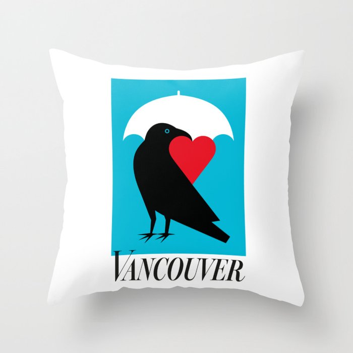 Vancouver's Canuck the Crow Throw Pillow