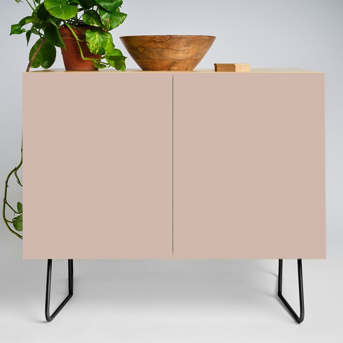 Sashay Sand warm neutral nude pastel solid color modern abstract pattern  Credenza