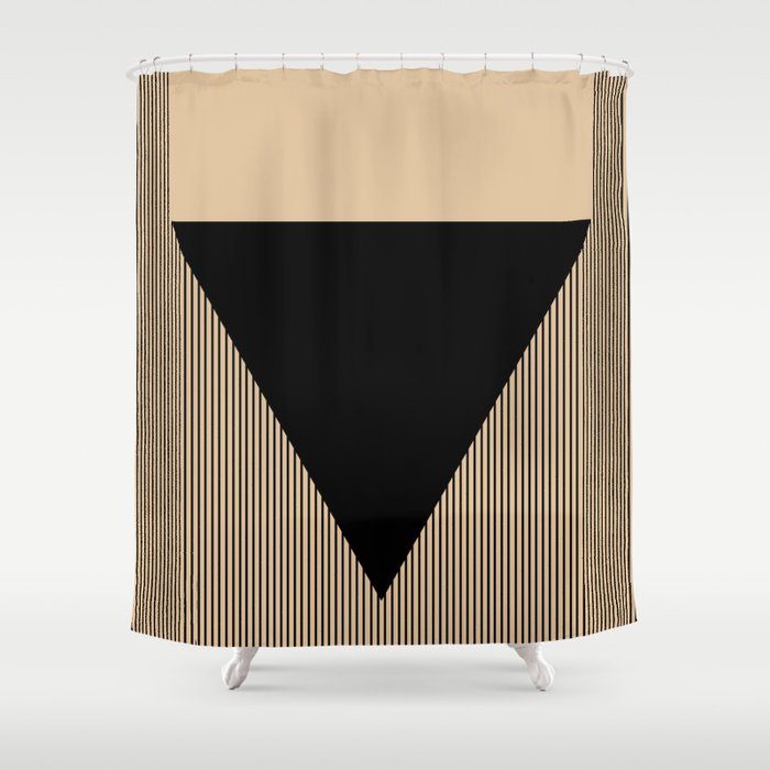 Black Triangle Shower Curtain