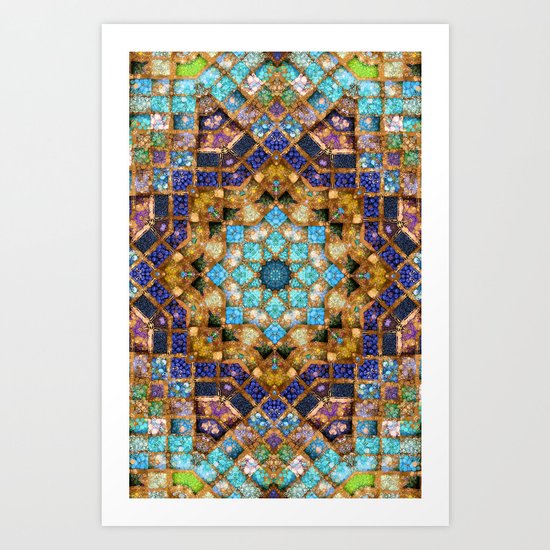 Blue Godess Mandala Art Print