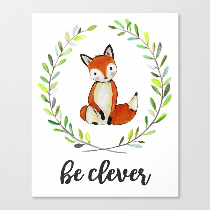 Woodland Creature Animal Nursery Fox Baby Art Decor Print Clever Watercolor Clroom Tribal Canvas By Emilyshayart Woodland Creature Animal Nursery Fox Baby Art Decor Print Clever Watercolor Clroom Tribal Canvas By Emilyshayart