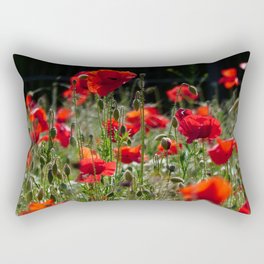 Red Poppies Rectangular Pillow