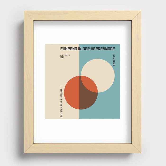 Bauhaus Poster 2 Overlapping Circles Recessed Framed Print