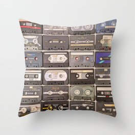 Cassette Tape Wall Retro Classic Tapes Decor Throw Pillow