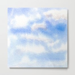 Stratocumulus Cloudy Day on Spring Sky Blue Metal Print | Nature, Kids, Nursery, Painting, Refreshing, Sky, Daydream, Blue, Landscape, Children 