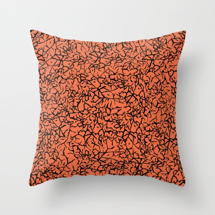 Elephant print_Orange Throw Pillow