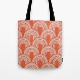 Orange and White Impasto Pattern Tote Bag