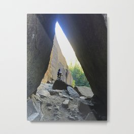 sharktooth cave Metal Print | Yosemite, Hiker, Vernalfalls, Backpack, Light, Hiking, Misttrail, Parks, Stone, Tunnel 