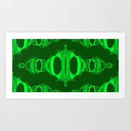 Dividers 03 Acid Green over Dark Green Art Print