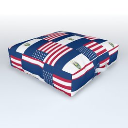 Mix of flag :  Usa and Salvador Outdoor Floor Cushion