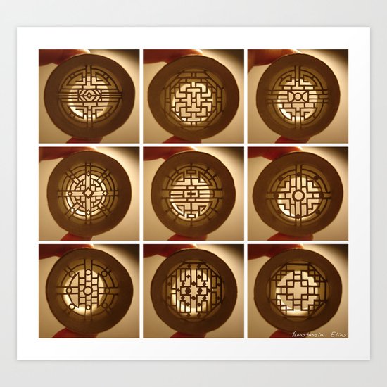 Rolls "Chinese windows" (Rouleaux "Fenêtres chinoises") Art Print