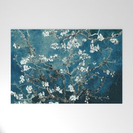 Van Gogh Almond Blossoms : Dark Teal Welcome Mat