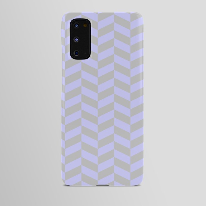 Periwinkle Blue And Grey Herringbone Pattern Android Case