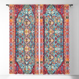 Bohemian Heritage: Colorful Moroccan Texture Art Blackout Curtain