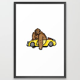 gorilla in a car Framed Art Print