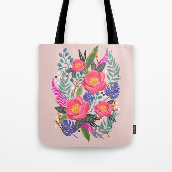 Romantic Blossom, flower print, floral print Tote Bag