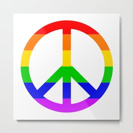 Rainbow Peace Sign Metal Print
