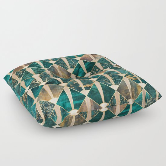 Art Deco Tiles - Ocean Floor Pillow
