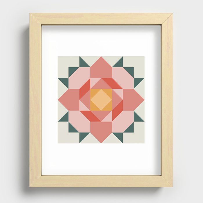 Quilt Square - Flower Recessed Framed Print