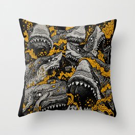 Sharks (Color version) Throw Pillow