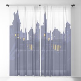 Potter Castle Hogwart Magic Wizards And Witches World Sheer Curtain