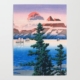 Kawase Hasui, Mount Unzen In Hizen Province - Vintage Japanese Woodblock Print Art Poster