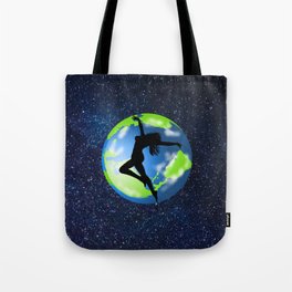 Earth from Space Woman Dance Tote Bag