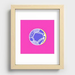Abstract various pattern in blue purple circle earth (pink, yellow and violet) Recessed Framed Print