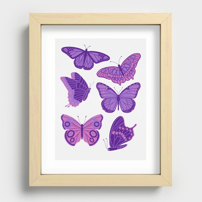 Texas Butterflies – Purple and Pink Recessed Framed Print