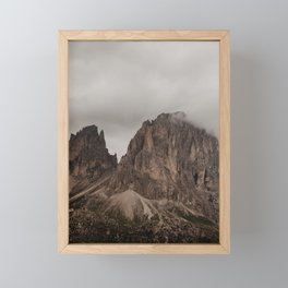 Mountains vertical landscape - Mountain peaks Dolomites Alps North Italy Europe l Nature travel photography photo print Framed Mini Art Print