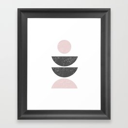 Geometric Half Shapes And Circle Framed Art Print