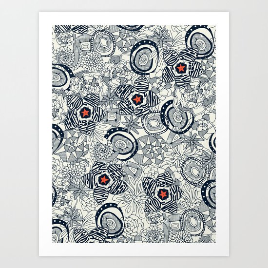 succulents ivory orange star Art Print