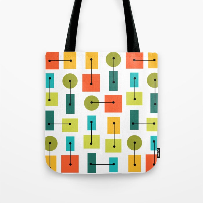 Atomic Age Simple Shapes Multicolored Tote Bag