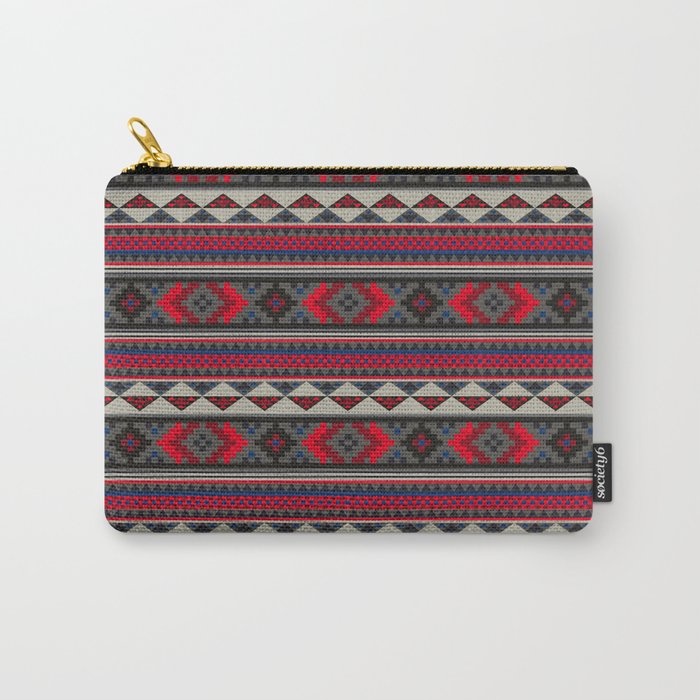 Navajo blanket pattern- red Carry-All Pouch