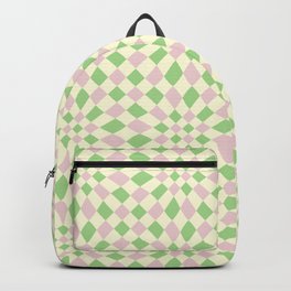 Warped Tiles Pattern (Pastel Pink & GreenColor Palette) Backpack