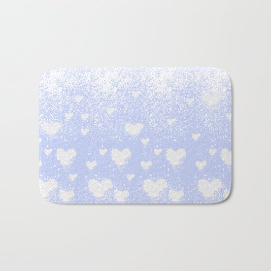 snowing hearts Bath Mat