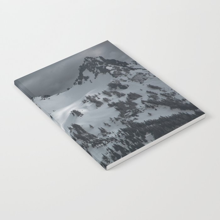Snowy winter peak of mountains Notebook