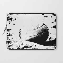 Abstract Black and White Volleyball in the Sand Laptop Sleeve