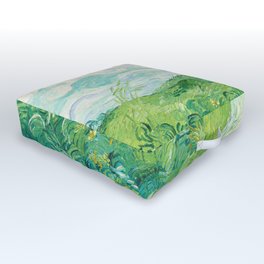 Green Wheat Fields - Auvers, by Vincent van Gogh Outdoor Floor Cushion