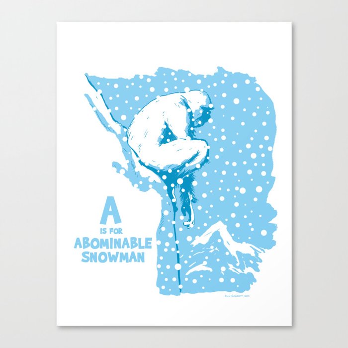 A is for Abominable Snowman Canvas Print