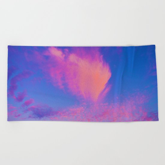 Pink clouds Beach Towel